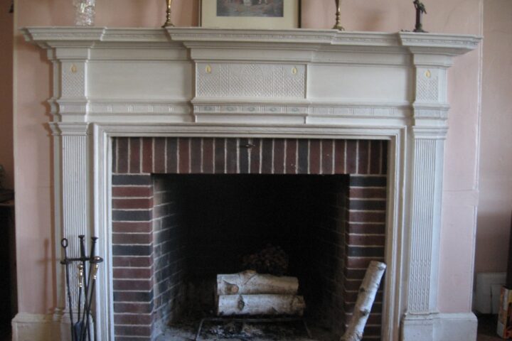 fireplace with stone veener